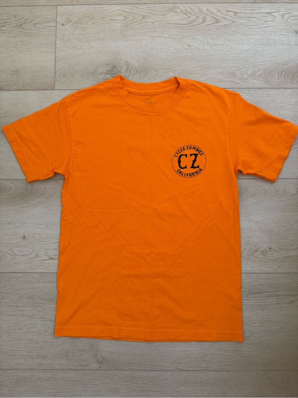 Cycle Zombie California Orange Short-Sleeve Graphic Crewneck Cotton Tee Size S